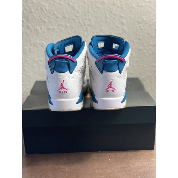 Nike Girls Air Jordan 6 Retro GS‎ Sneakers Leather 543390-153 Green Abyss 6.5Y - Picture 2 of 6